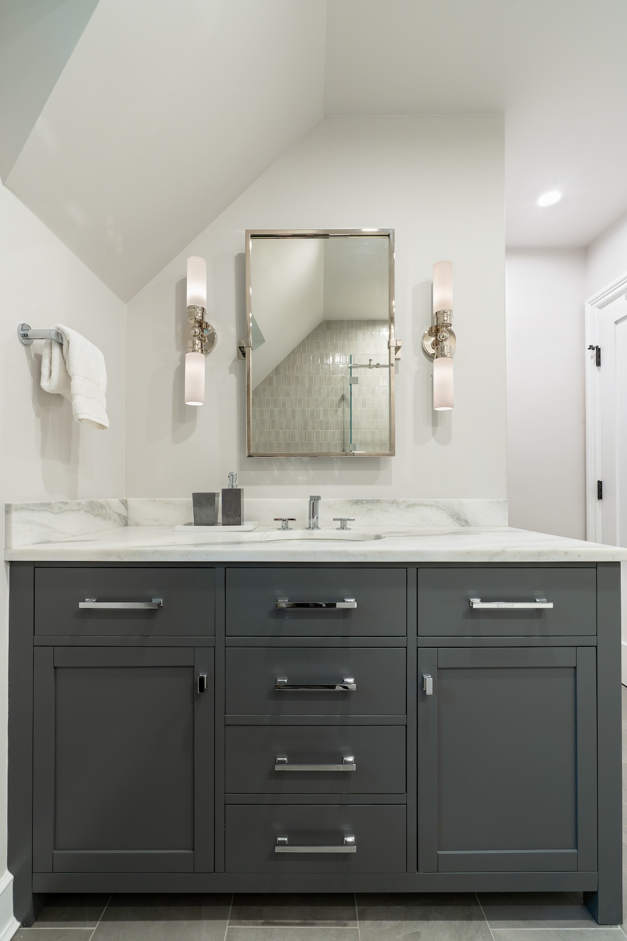 Bathroom Vanity Dark Gray Cabinets