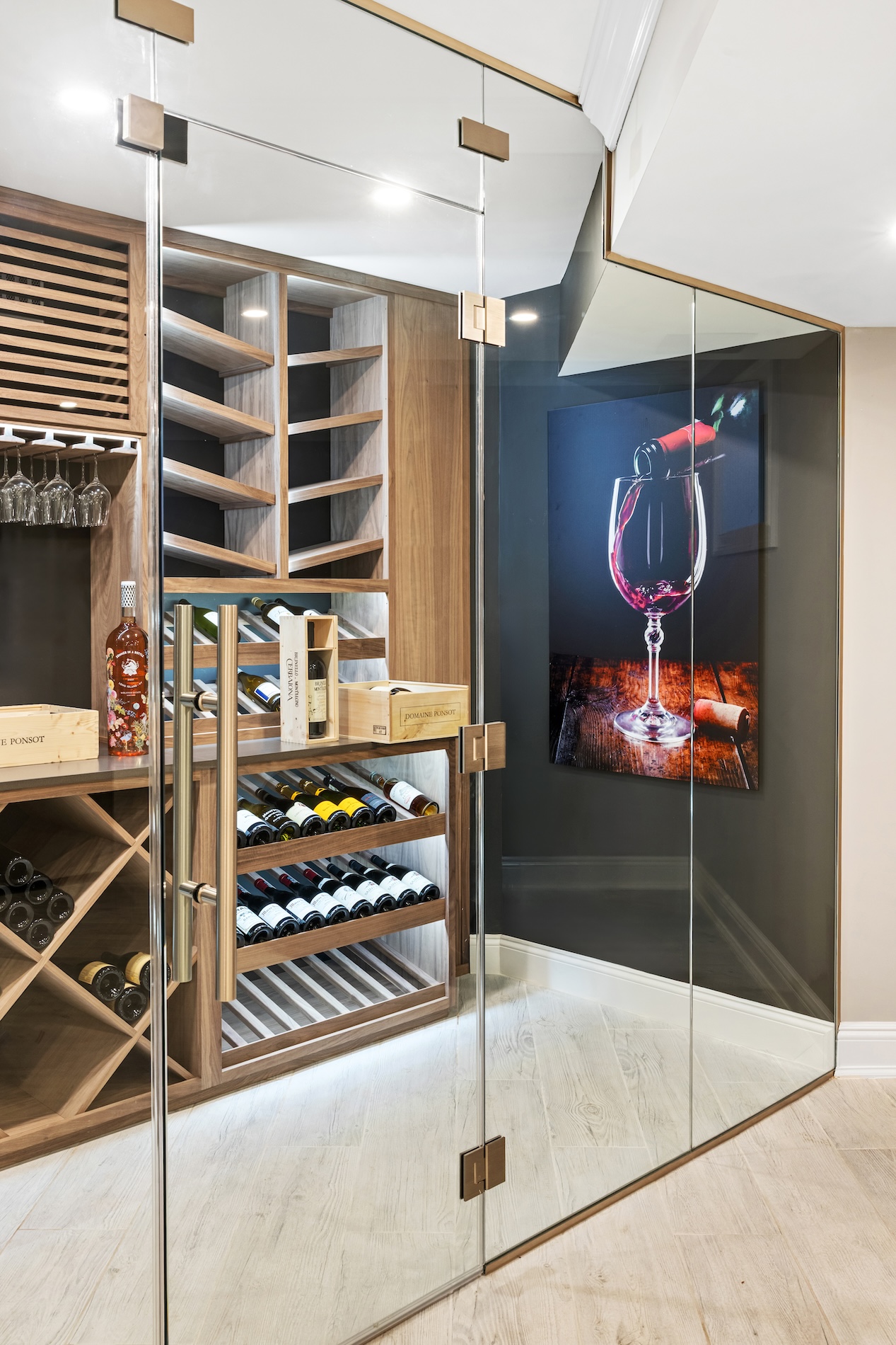 Glass Wall Wine Room Design