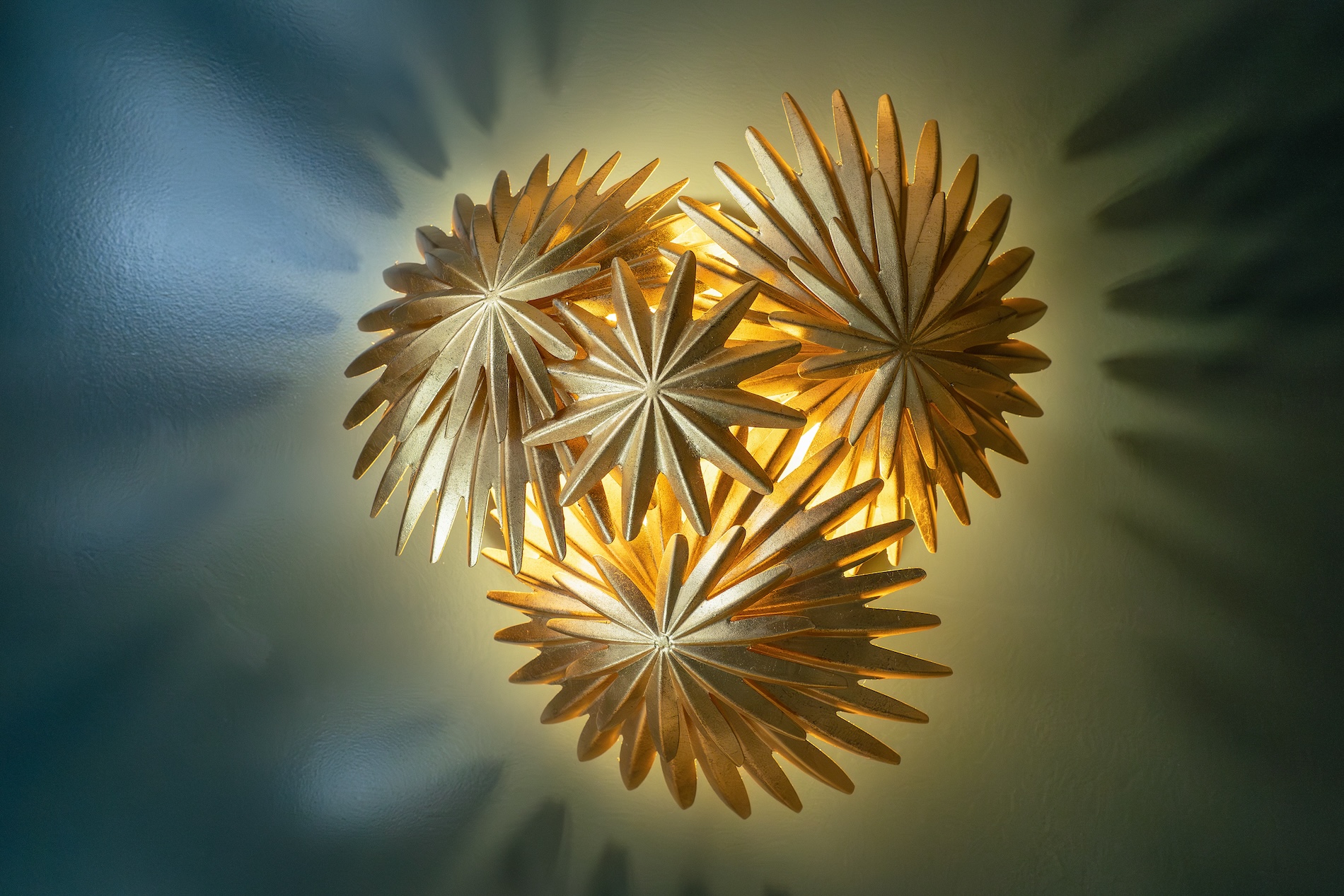 Gold Ceiling Light Powder Room