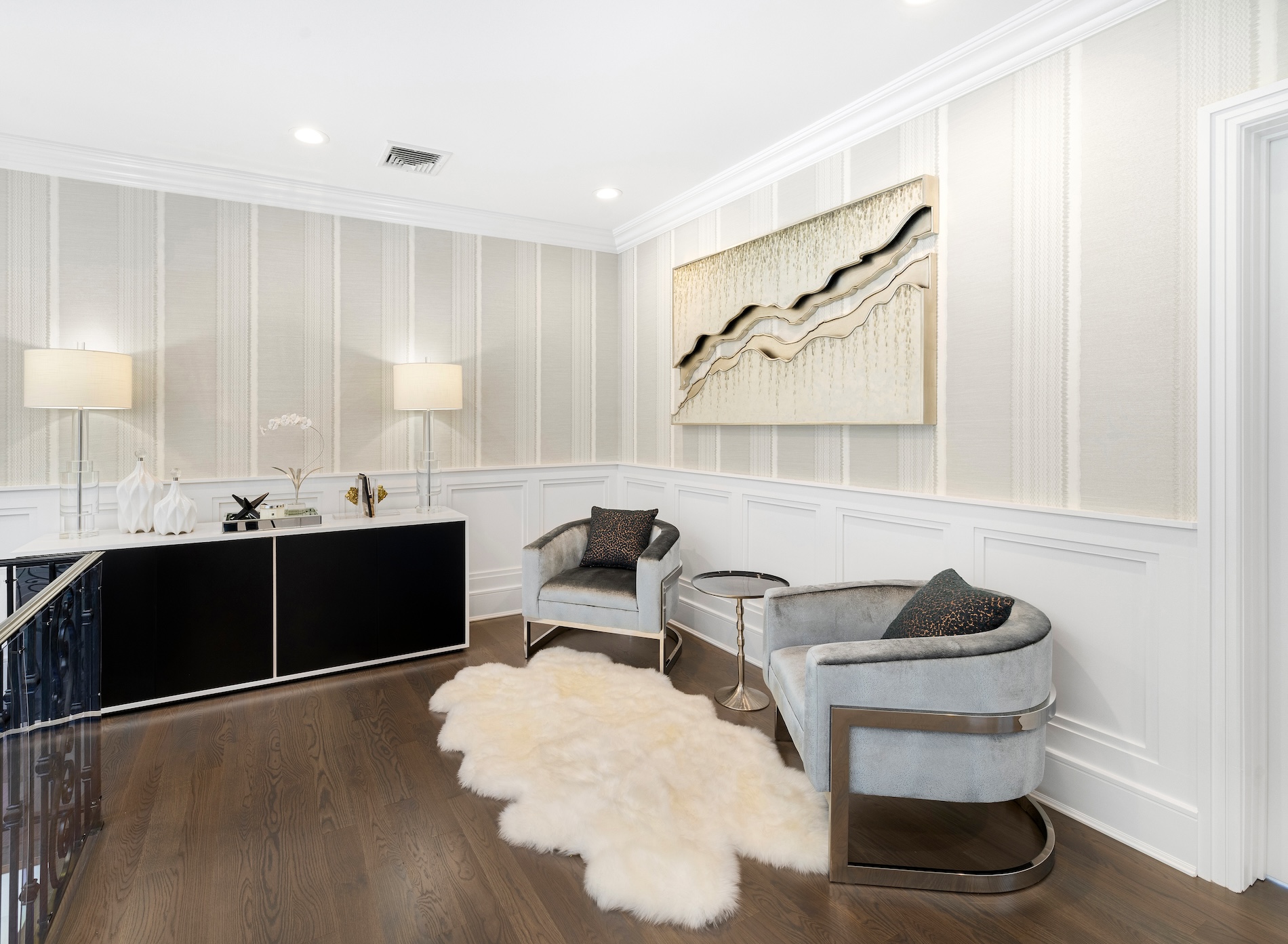 Melissa Sacco Interiors Sitting Area Two Matching Chairs