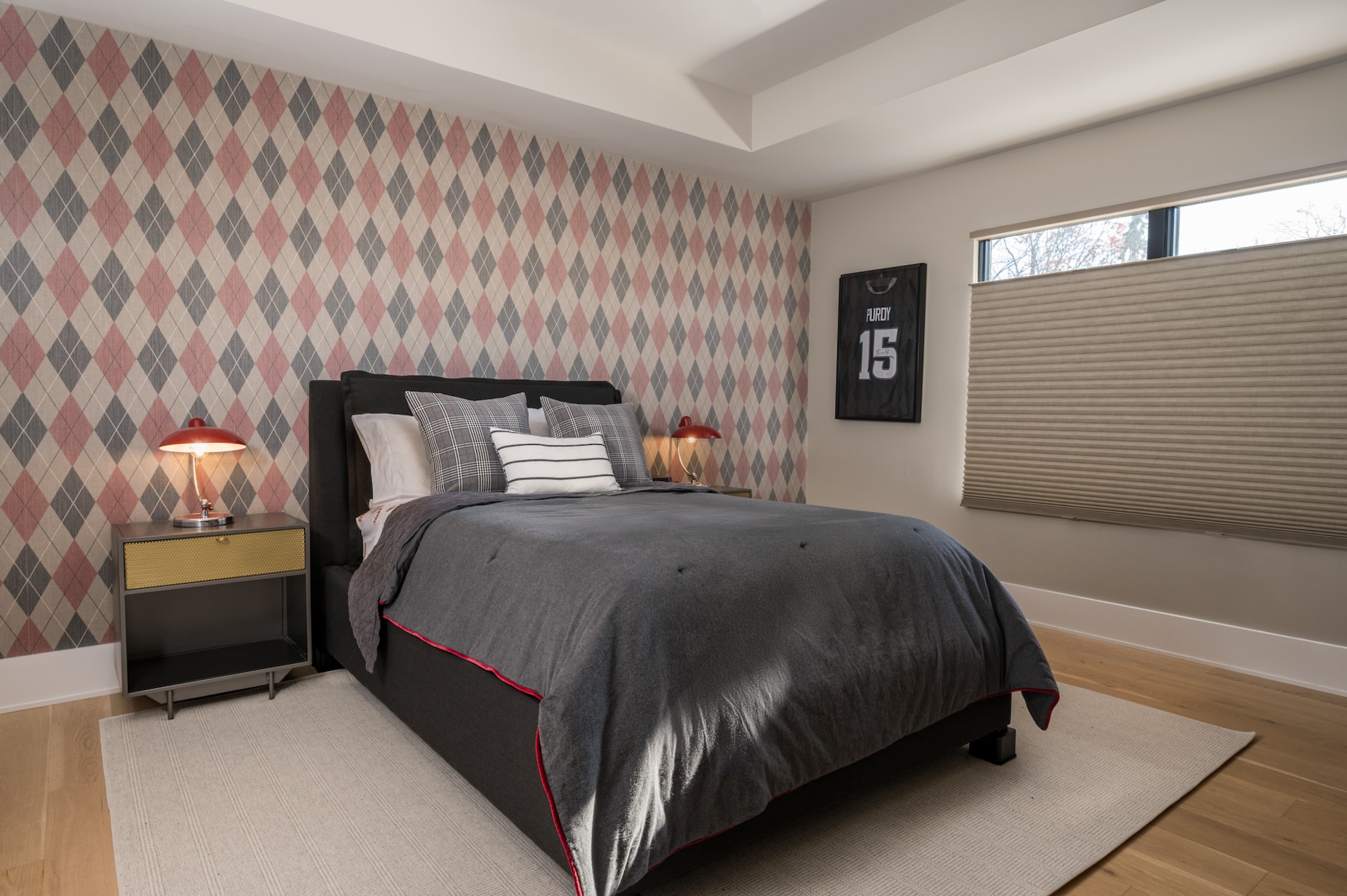 Bedroom Interior Design Argyle Accent Wall