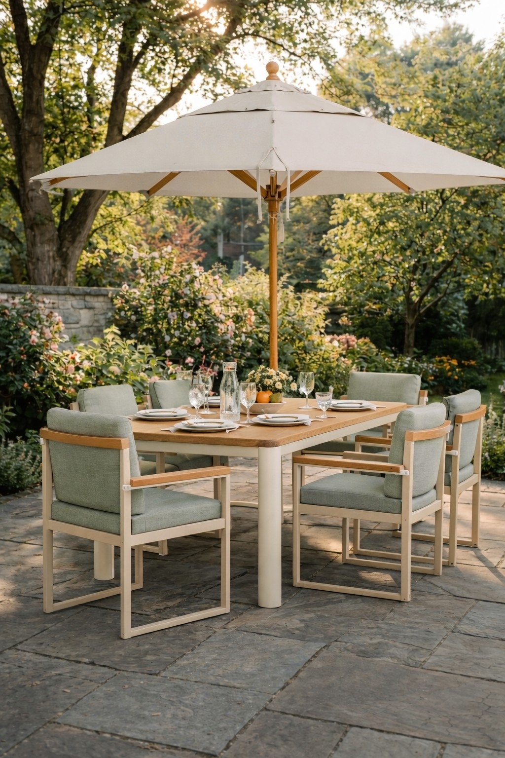 Brown Jordan Outdoor Dining Setup